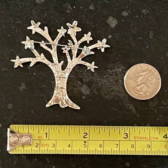 Gorgeous Starlit Treetop Silver and Gold Tone Brooch Pin - Picture 7 of 7
